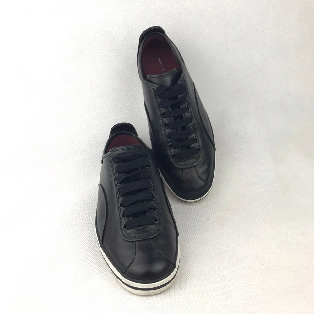 Marc by MARC JACOBS Women’s Size EU 35 Black Greenwich Leather Lace Up Sneakers